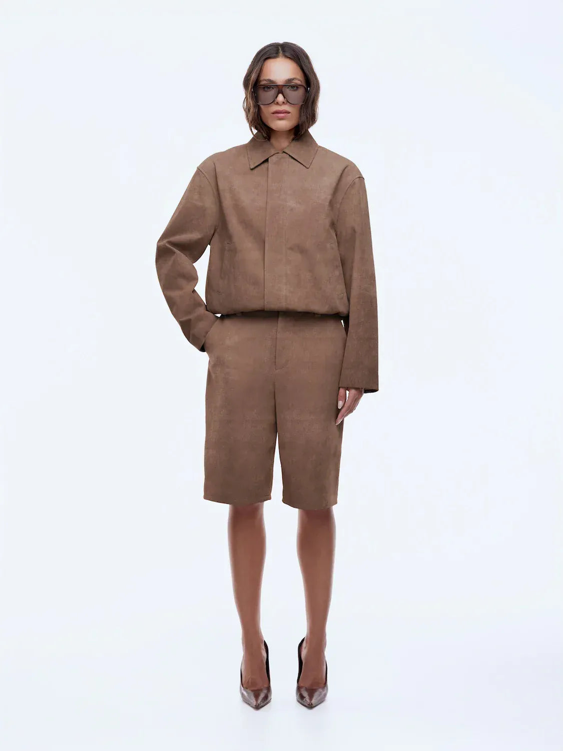 Ena Pelly Jackets Ana Suede Bomber - Toffee