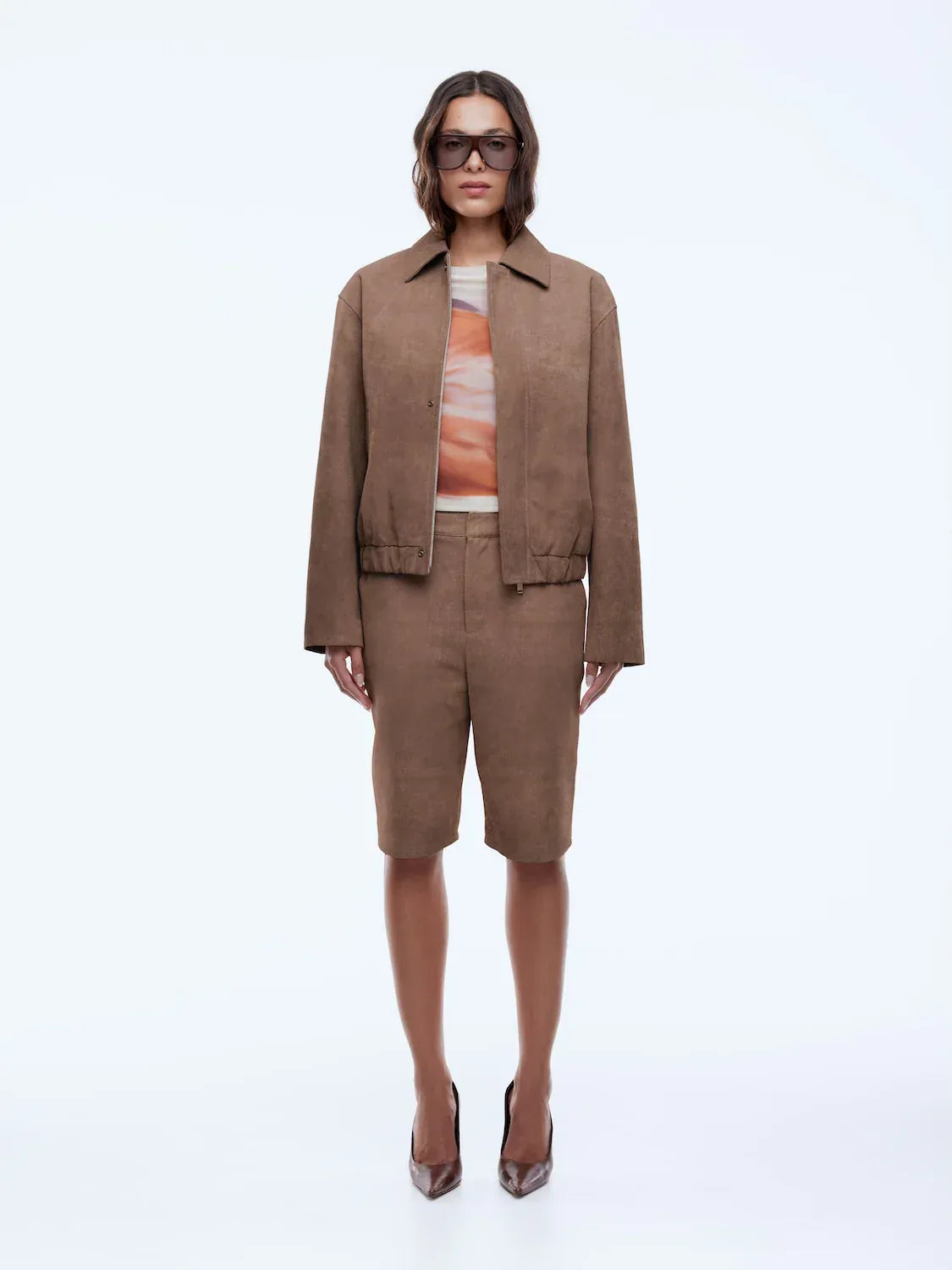 Ena Pelly Jackets Ana Suede Bomber - Toffee