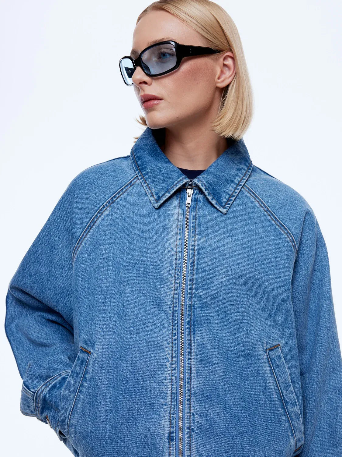 Ena Pelly Jackets - Denim Billy Denim Bomber - Light Indigo