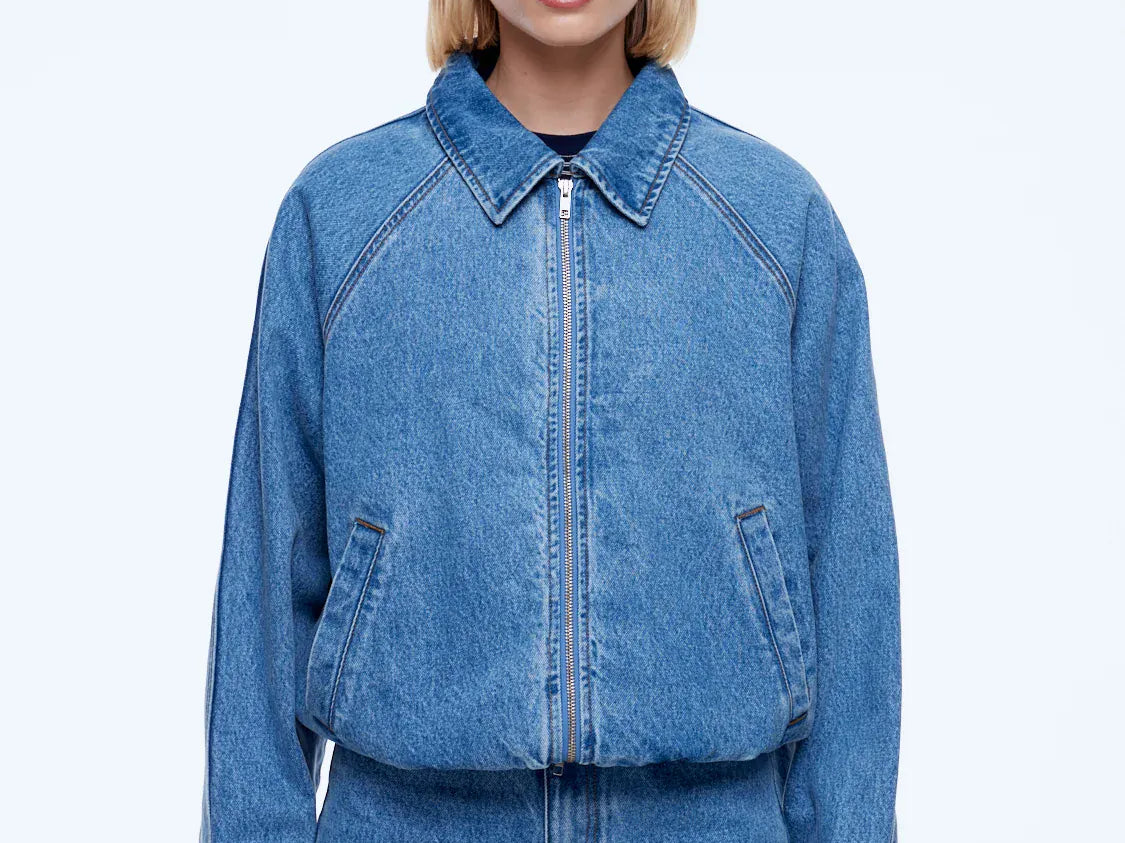 Ena Pelly Jackets - Denim Billy Denim Bomber - Light Indigo