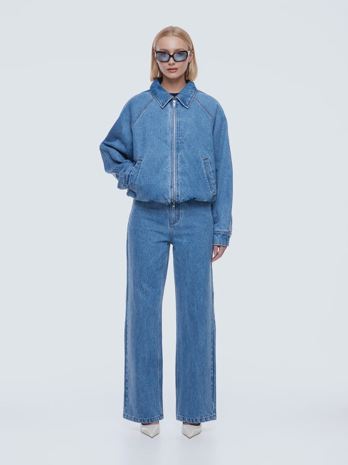 Ena Pelly Jackets - Denim Billy Denim Bomber - Light Indigo