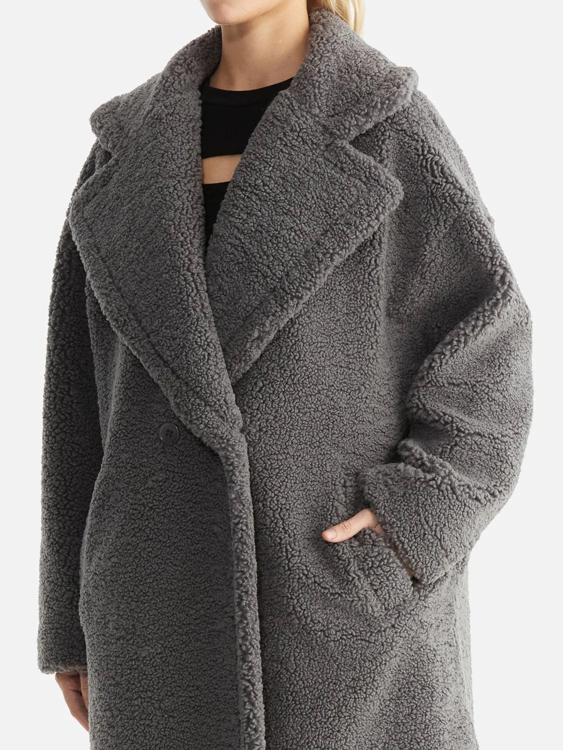 Ena Pelly Jackets - Fur/Shearing Ena Pelly | Evan Fux Fur Jacket - Charcoal
