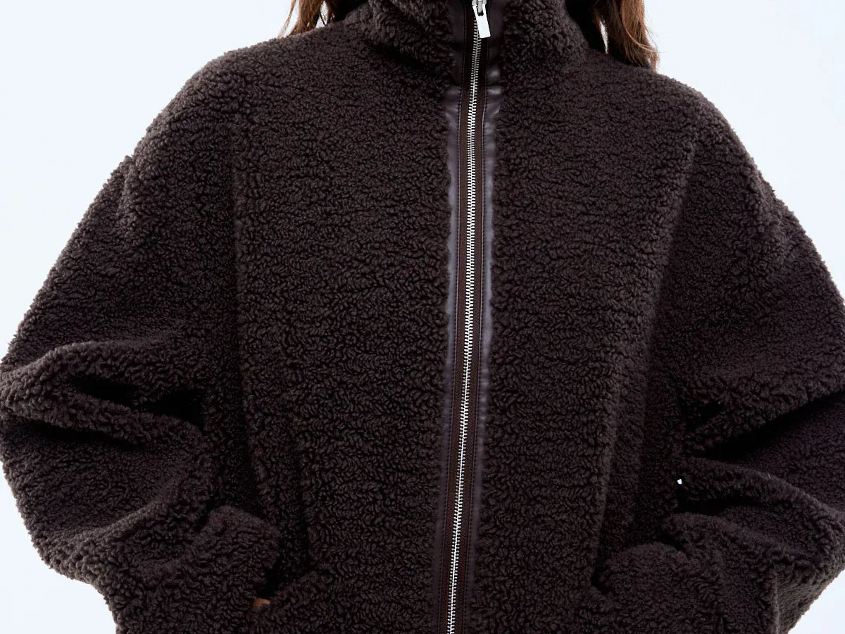 Ena Pelly Jackets - Fur/Shearing Jayla Teddy Jacket - Espresso