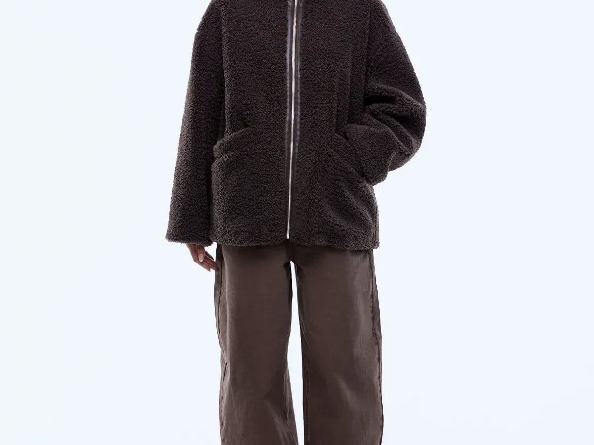 Ena Pelly Jackets - Fur/Shearing Jayla Teddy Jacket - Espresso