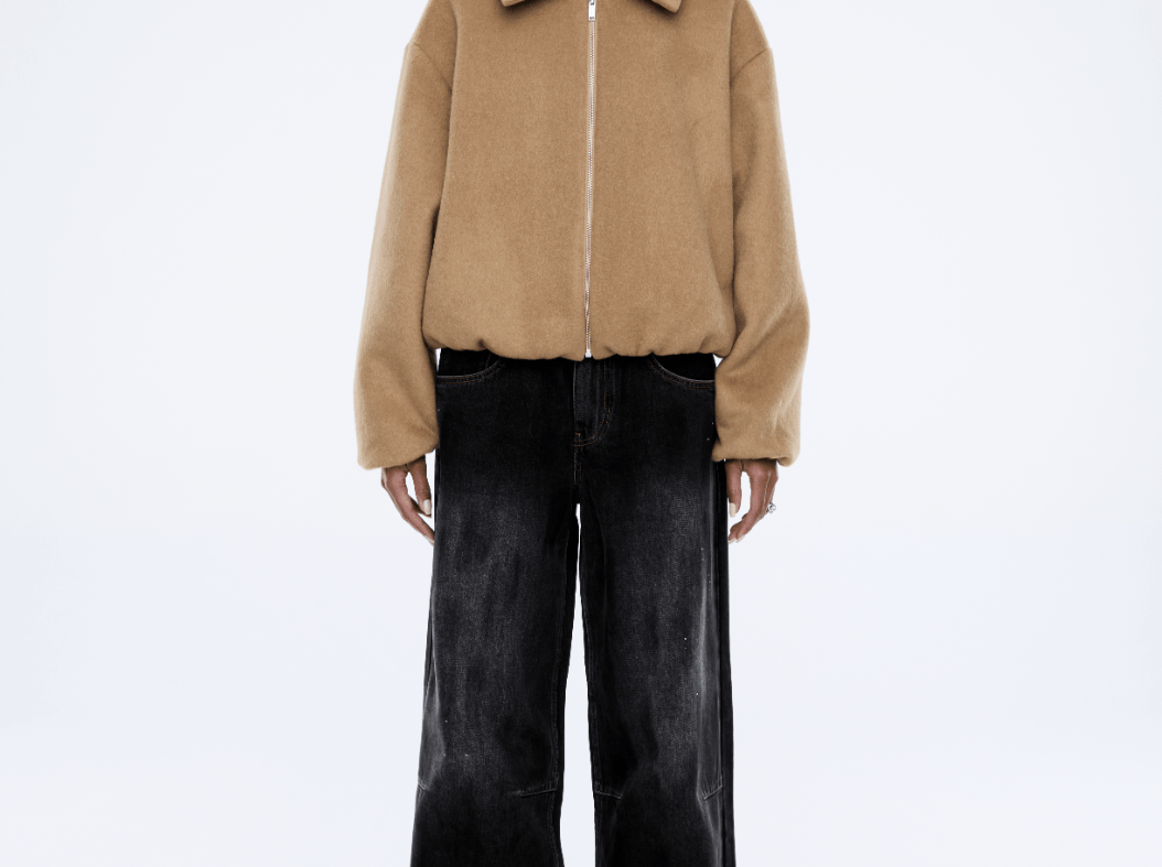 Ena Pelly Jackets Maeve Wool Blend Bomber - Sand