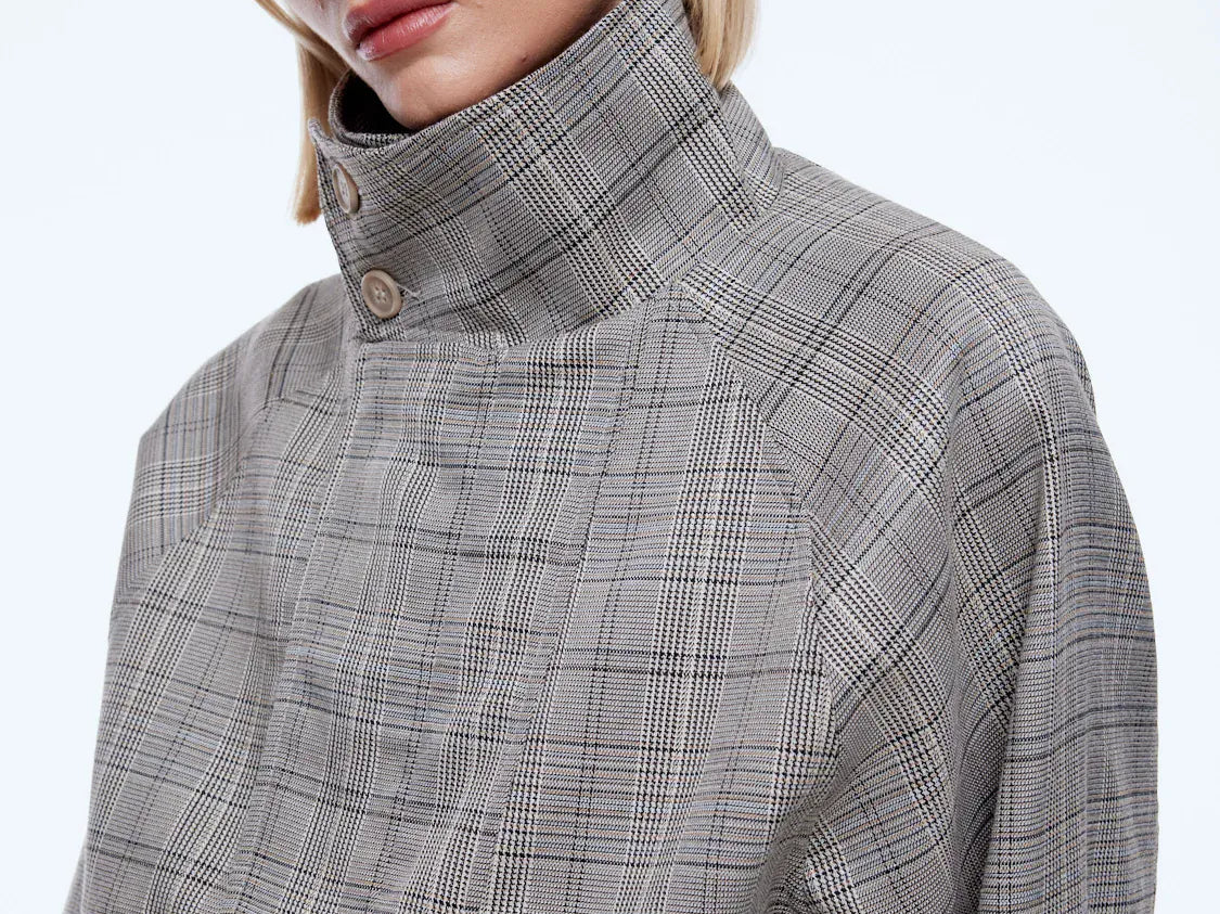 Ena Pelly Jackets Zadie Bomber Jacket - Check