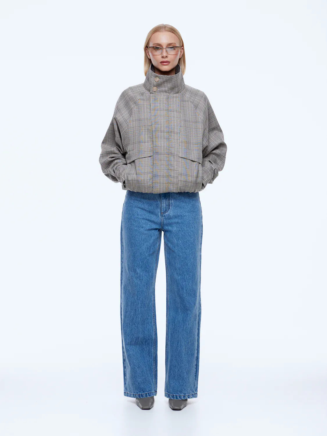 Ena Pelly Jackets Zadie Bomber Jacket - Check