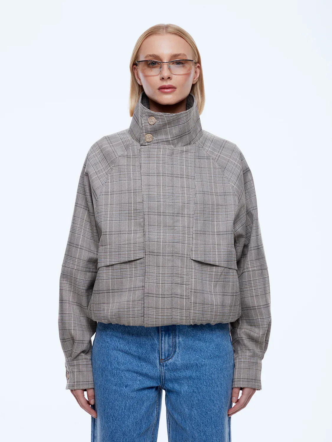 Ena Pelly Jackets Zadie Bomber Jacket - Check