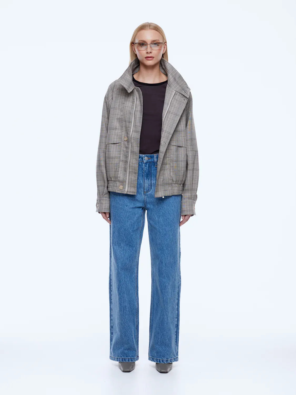 Ena Pelly Jackets Zadie Bomber Jacket - Check
