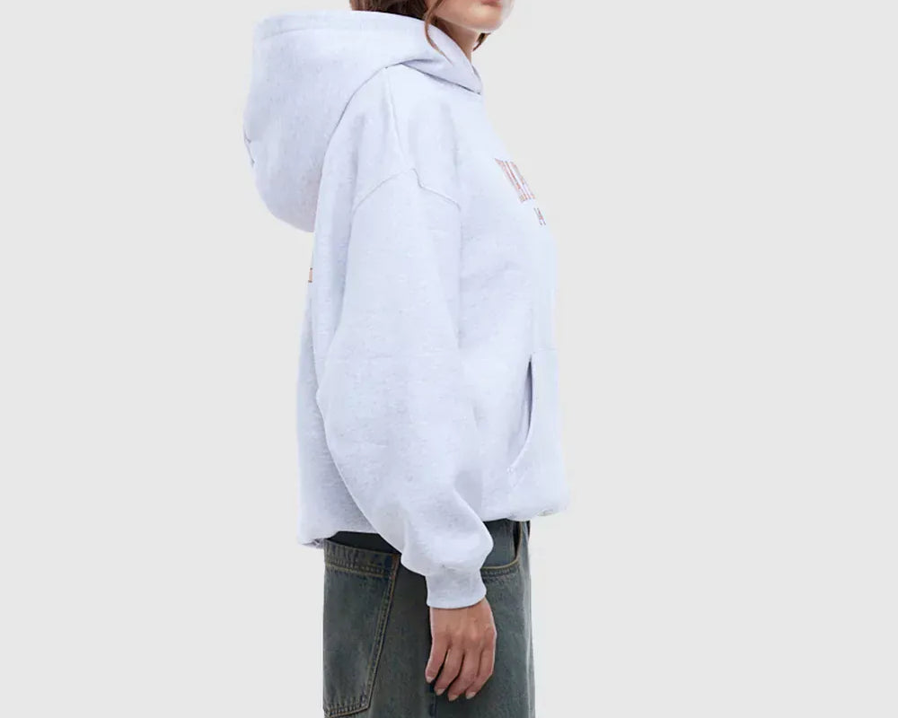 Ena Pelly Jumpers Varsity Hoodie - White Marle