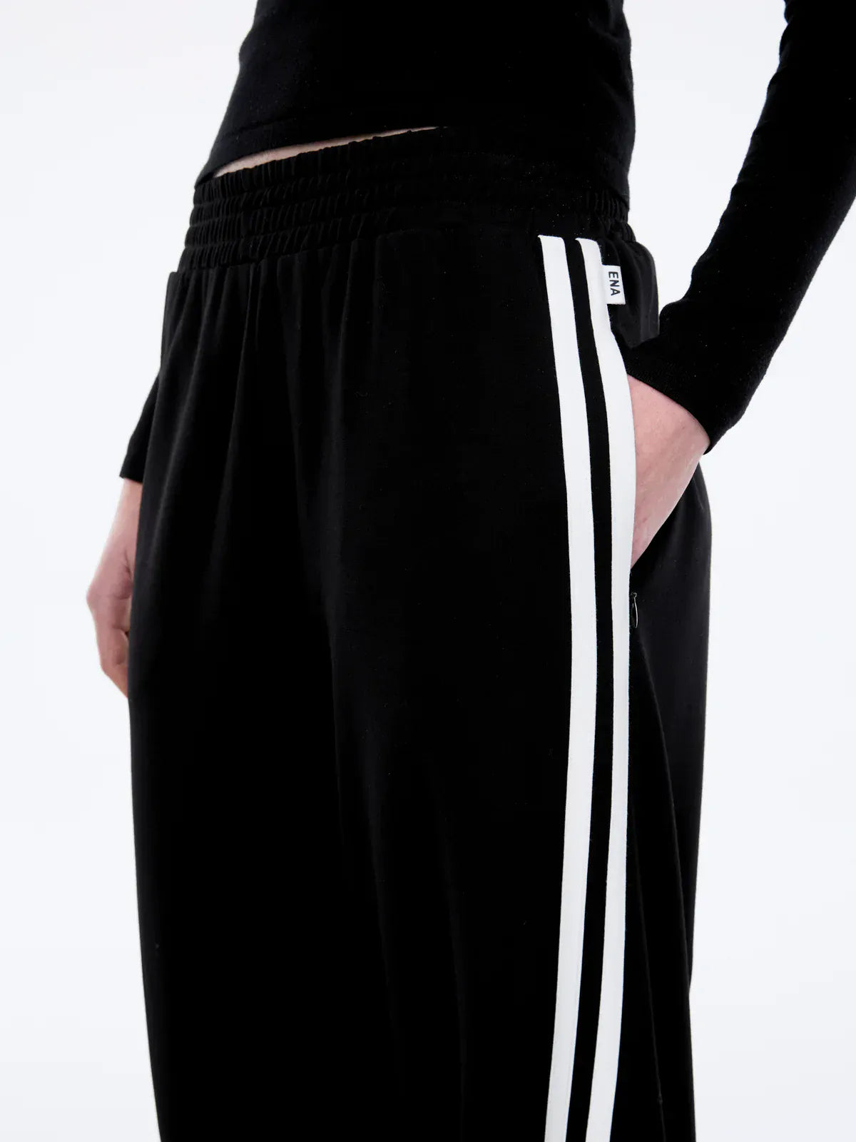 Ena Pelly Pants Valentina Stripe Pant - Black/Off White