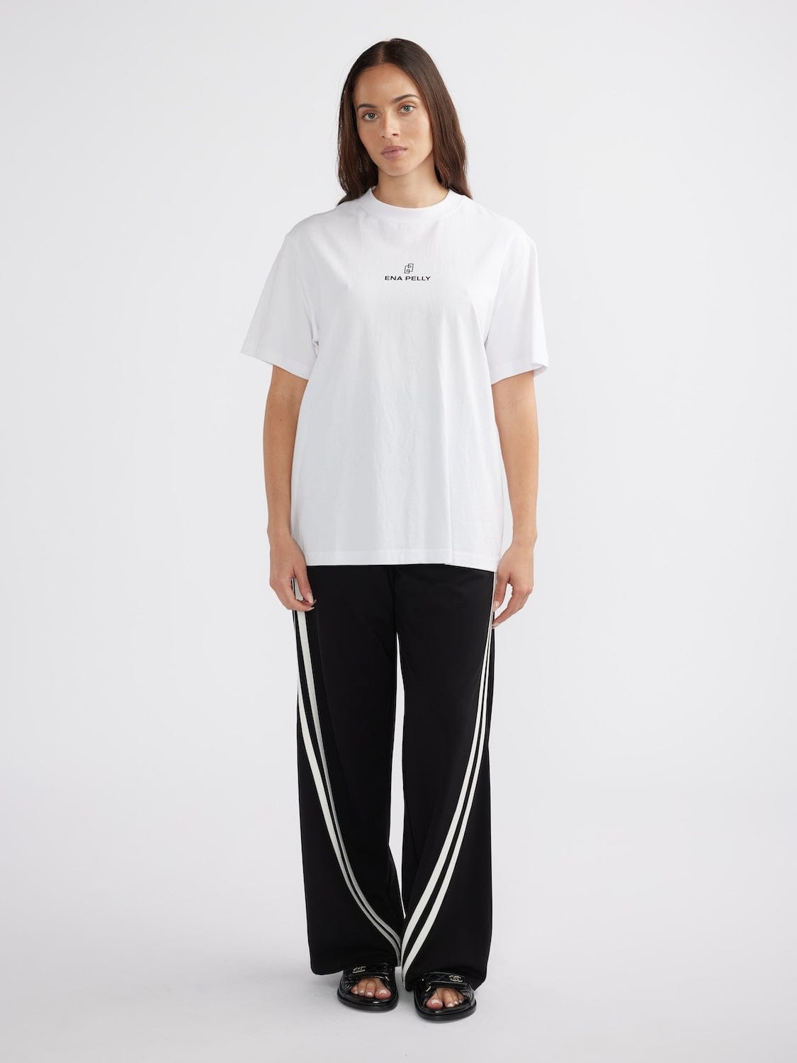 Ena Pelly Pants Valentina Stripe Pant - Black/Off White