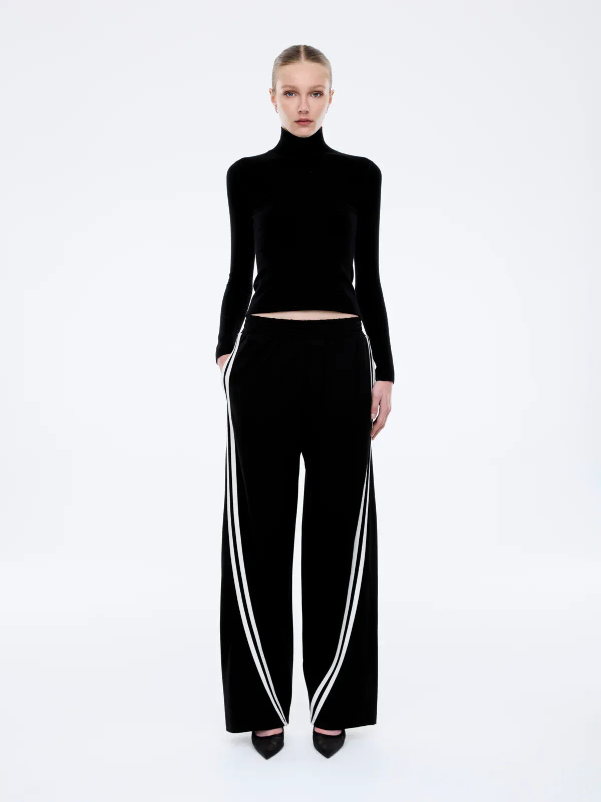Ena Pelly Pants Valentina Stripe Pant - Black/ Off White