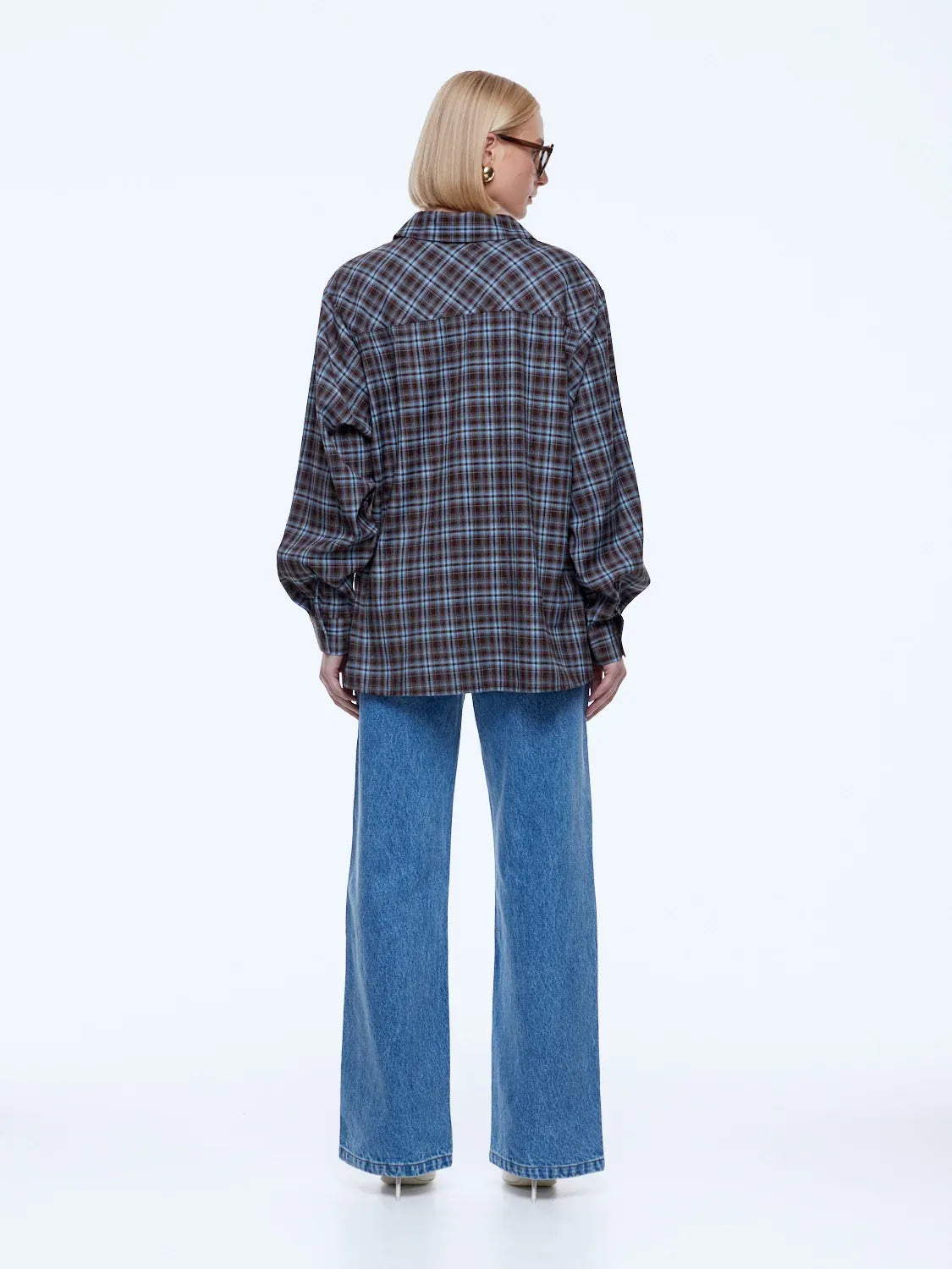 Ena Pelly Shirts Bobbi Check Shirt - Brown/ Blue Check