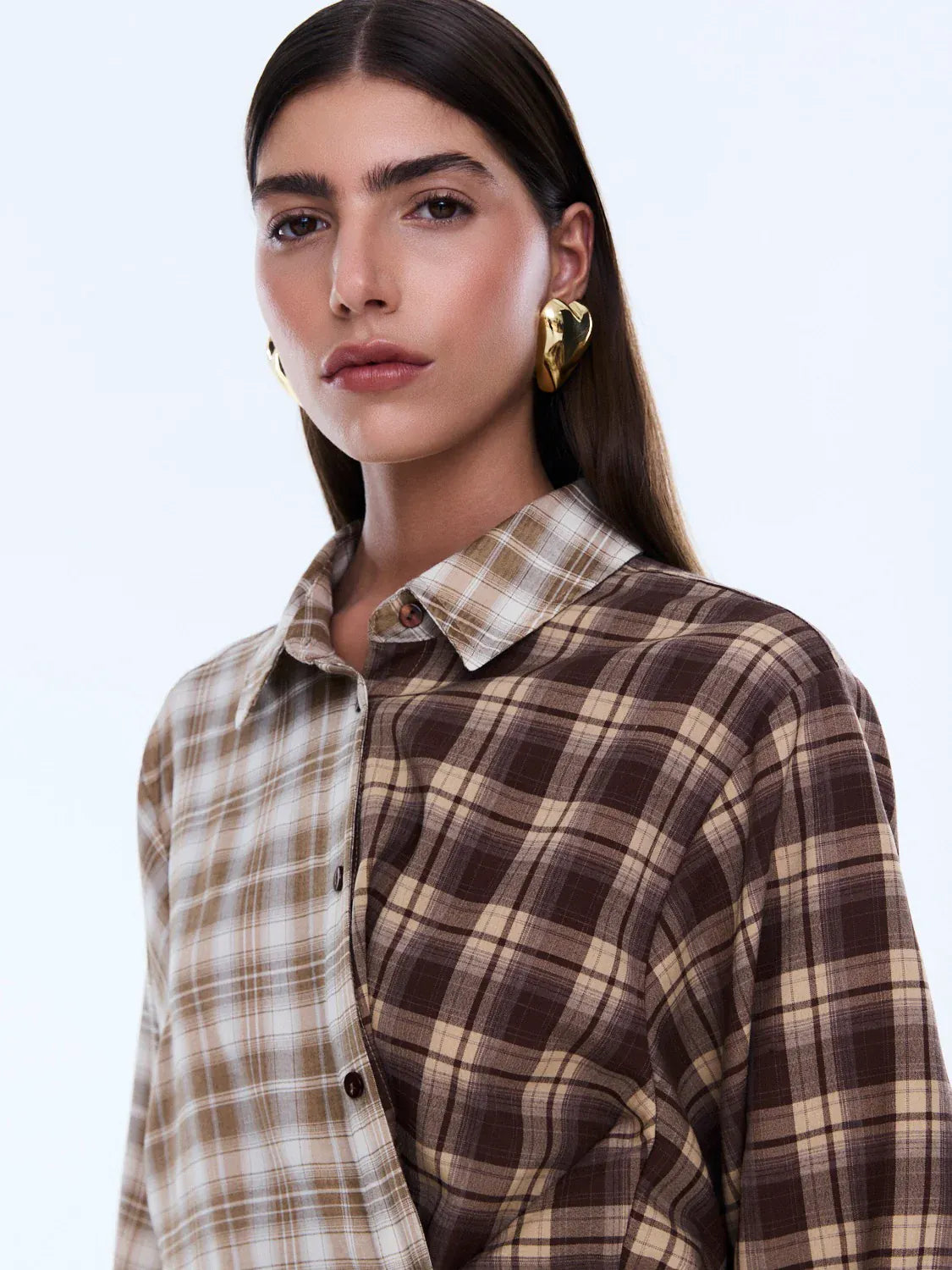 Ena Pelly Shirts Bobbi Check Shirt - Brown Check
