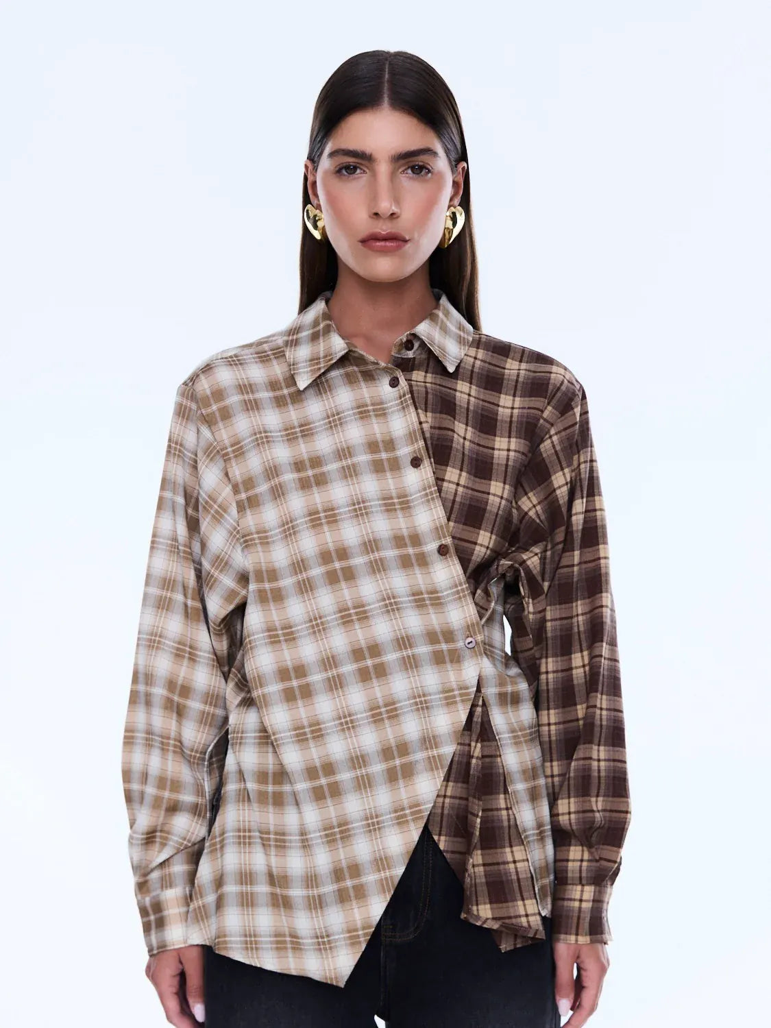 Ena Pelly Shirts Bobbi Check Shirt - Brown Check