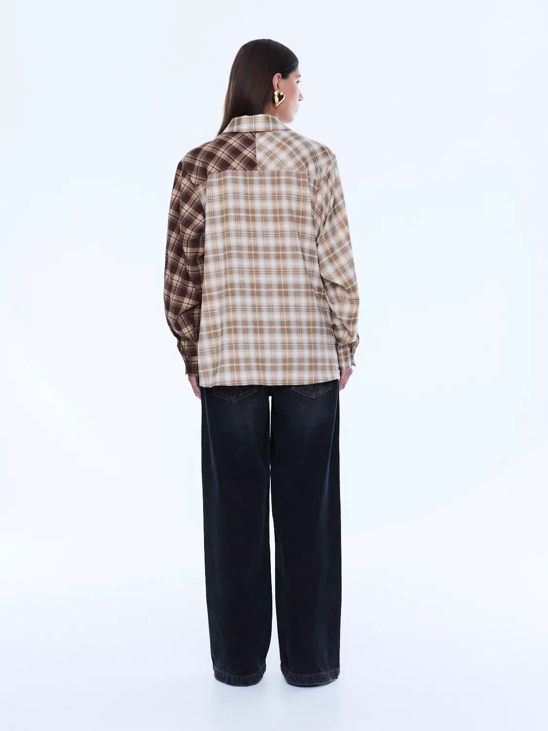 Ena Pelly Shirts Bobbi Check Shirt - Brown Check