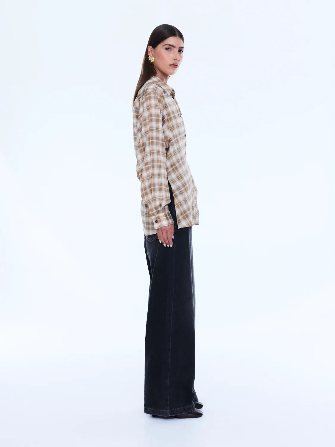 Ena Pelly Shirts Bobbi Check Shirt - Brown Check