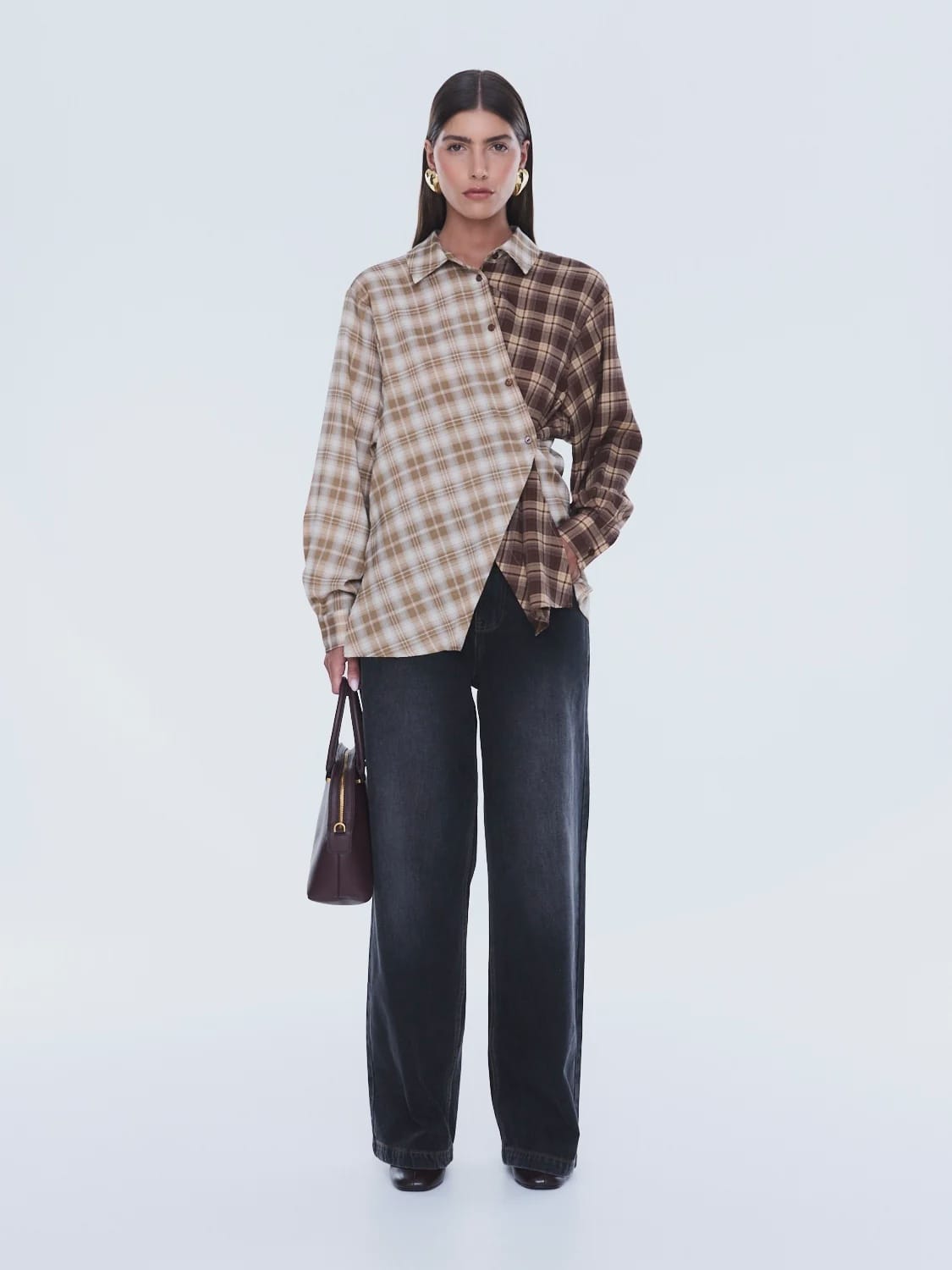 Ena Pelly Shirts Bobbi Check Shirt - Brown Check