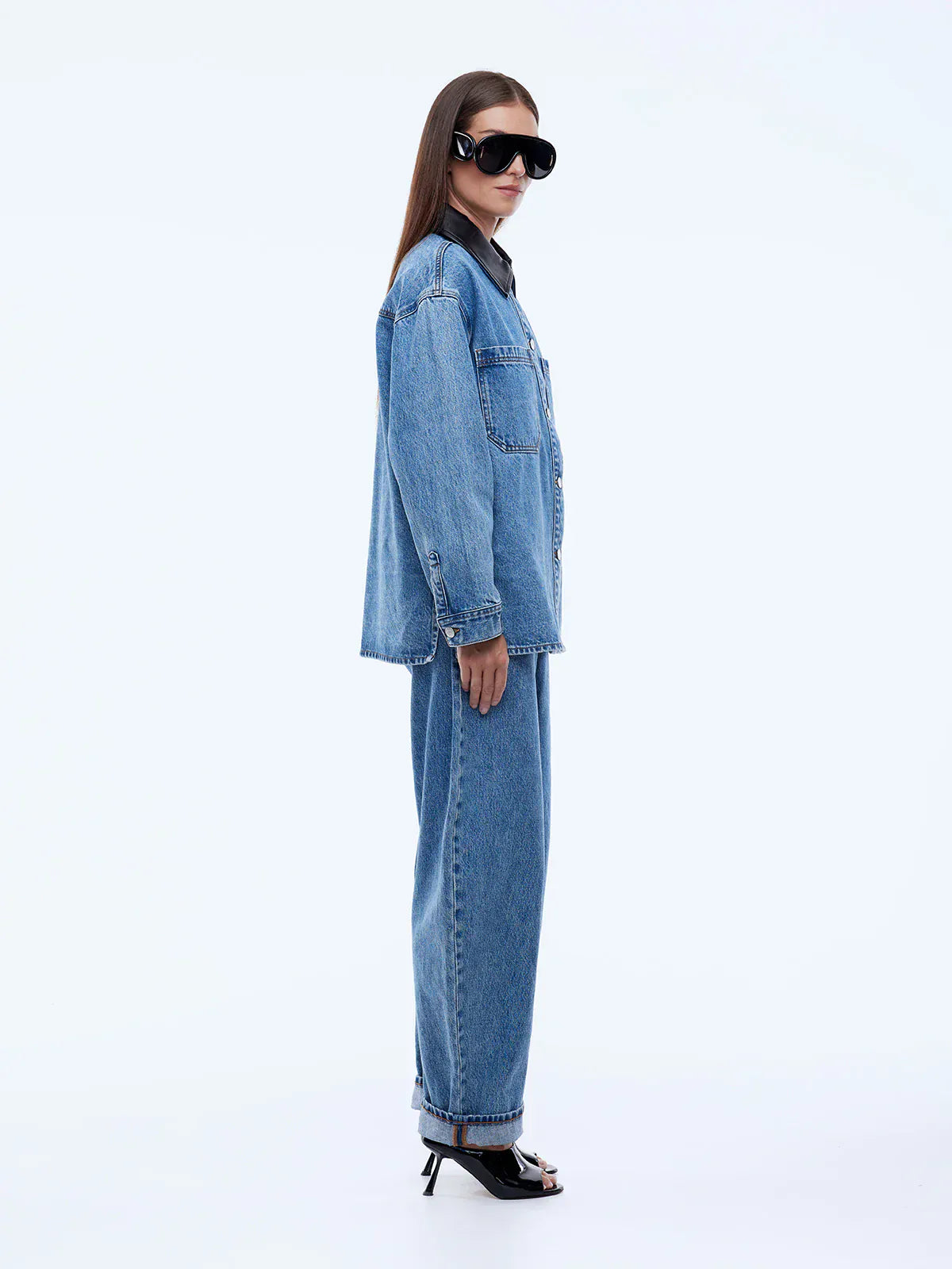 Ena Pelly Shirts Prue Overshirt - Mid Indigo