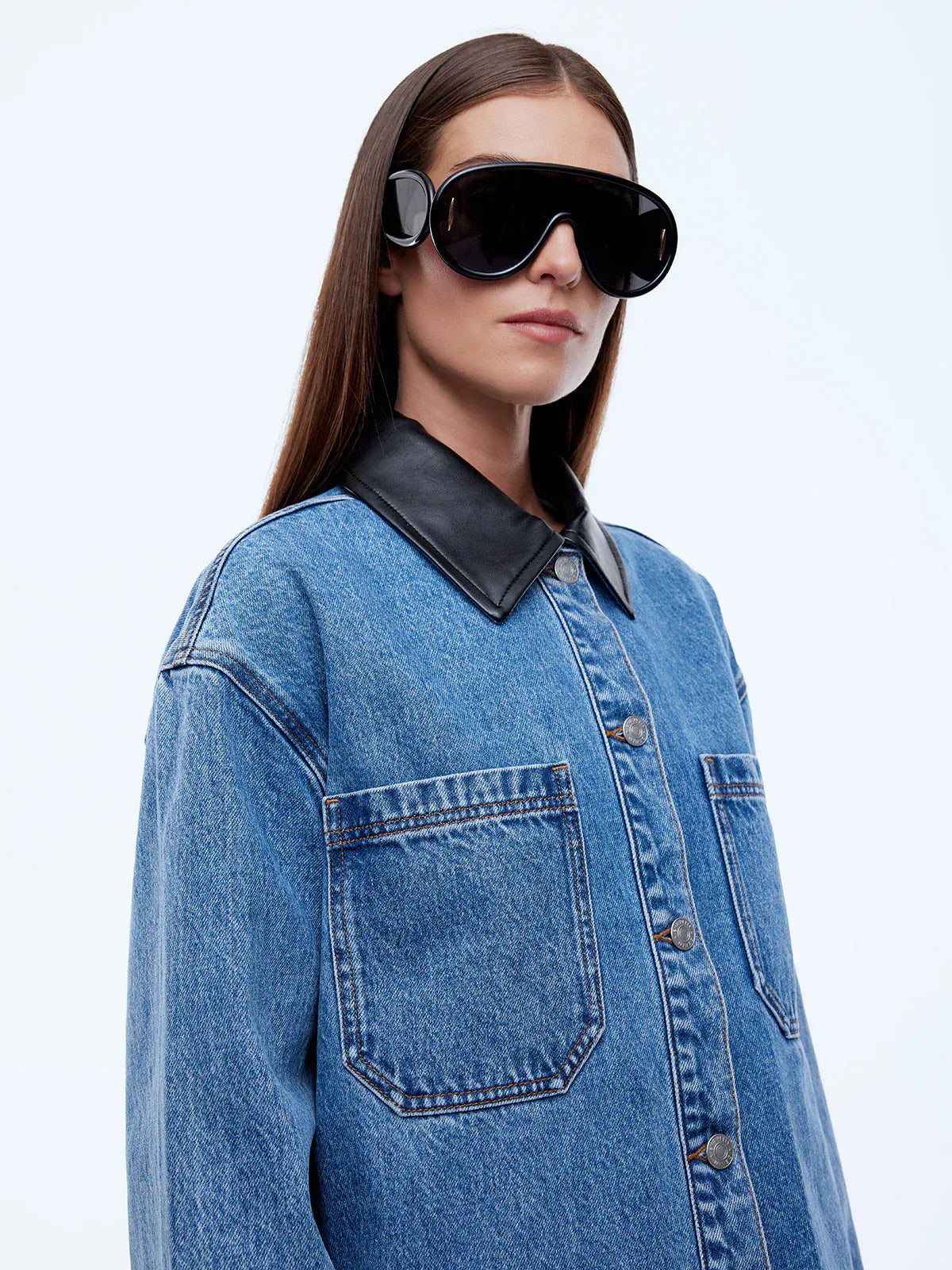 Ena Pelly Shirts Prue Overshirt - Mid Indigo