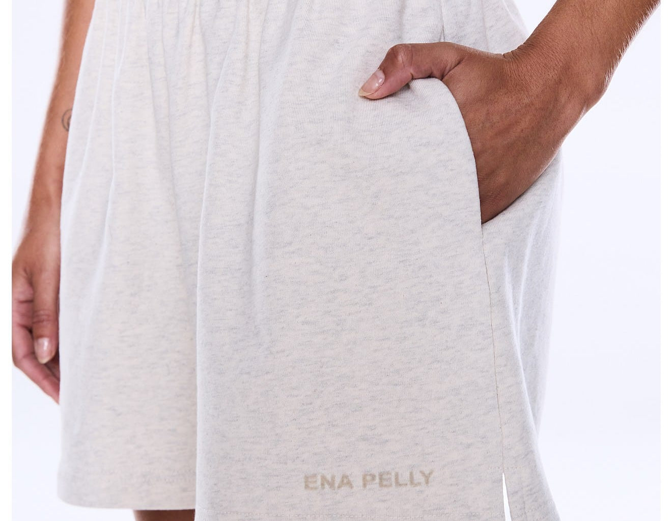 Ena Pelly Shorts - Casual Paris Teddy Short - Oat Marle