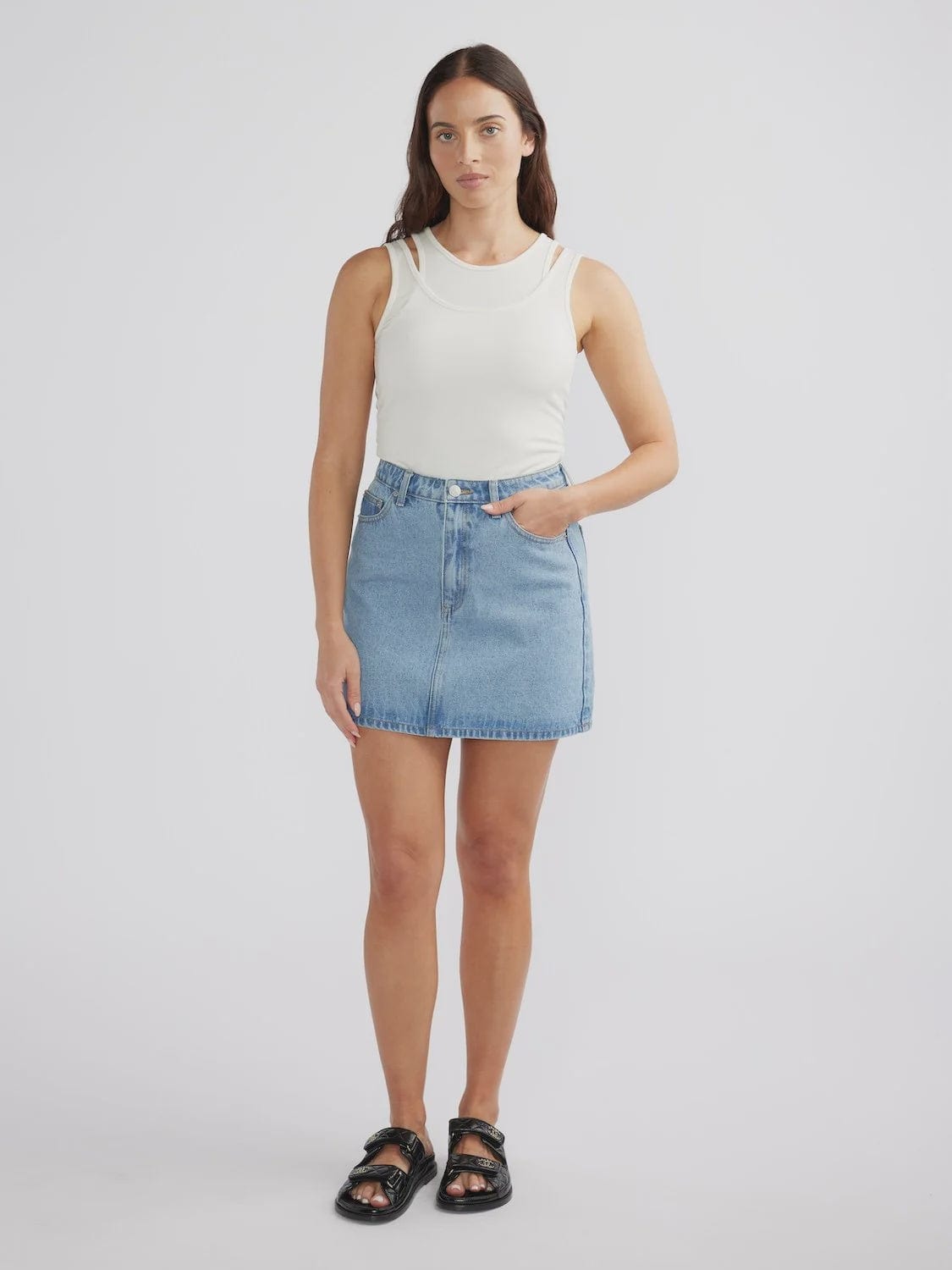 Ena Pelly Skirts - Denim Ena Pelly | Reese Denim Mini Skirt