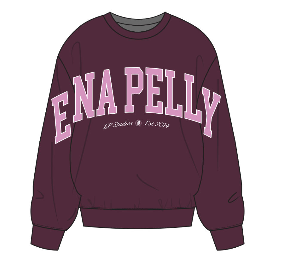 Ena Pelly Sweaters Bold Logo Sweatshirt - Deep Cherry Red