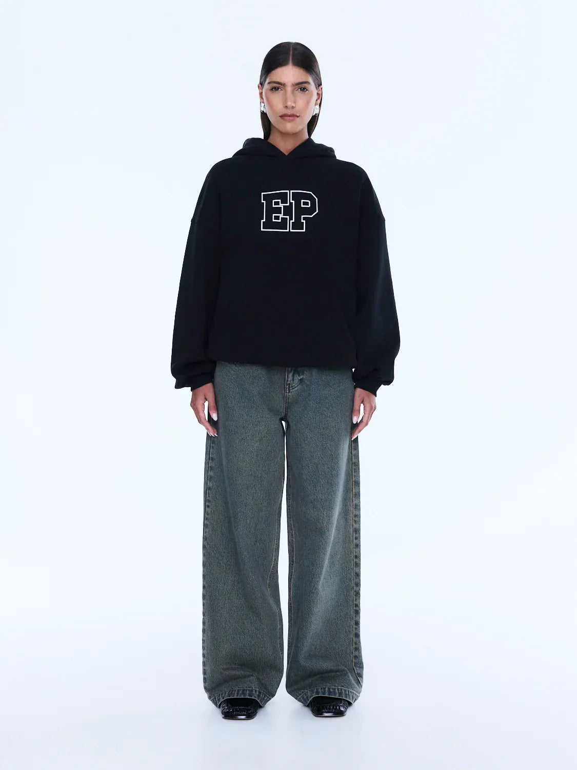 Ena Pelly Sweaters Cassie Oversized Hoodie - Black