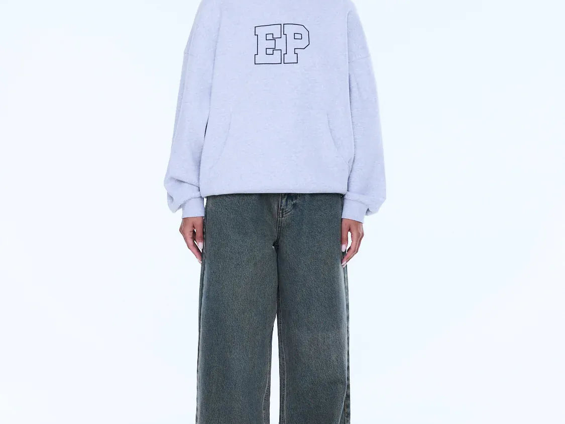 Ena Pelly Sweaters Cassie Oversized Hoodie - Mid Grey Marle