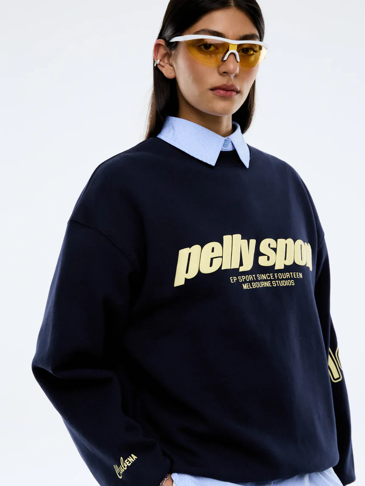 Ena Pelly Sweaters Ena Sports Sweater - Navy
