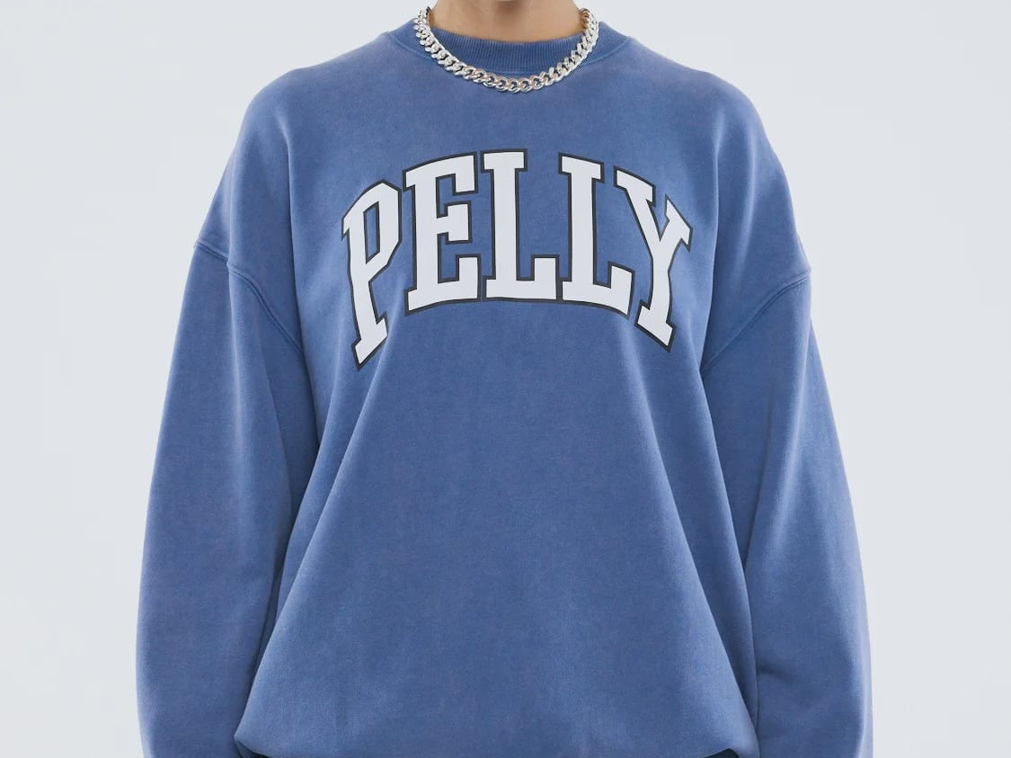 Ena Pelly Sweaters EP Varsity Sweatshirt - Indigo Wash