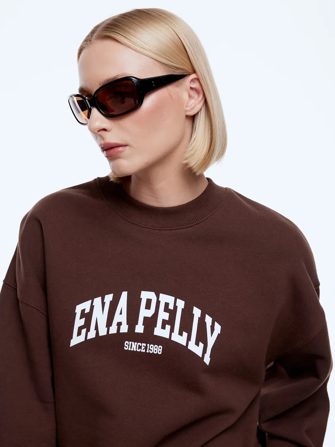 Ena Pelly Sweaters Mila Oversized Sweater - Chocolate