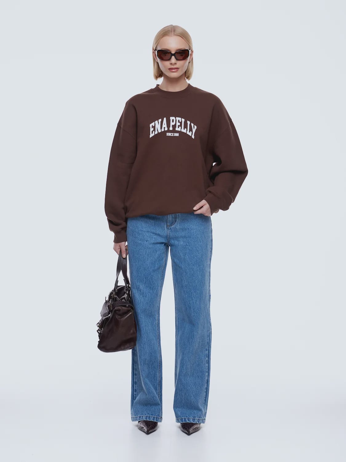 Ena Pelly Sweaters Mila Oversized Sweater - Chocolate