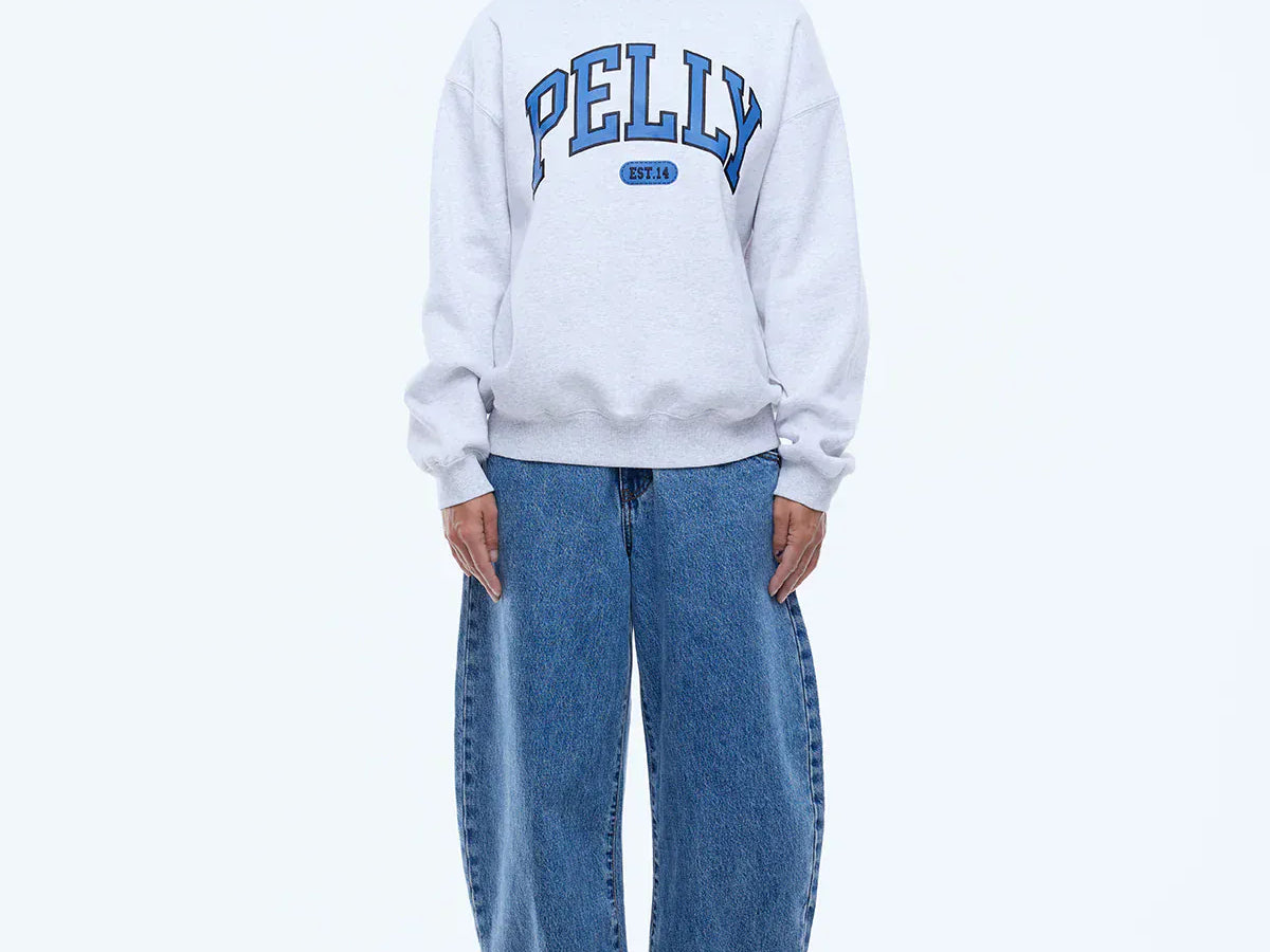 Ena Pelly Sweaters Pelly Collegiate Sweatshirt - White Marle