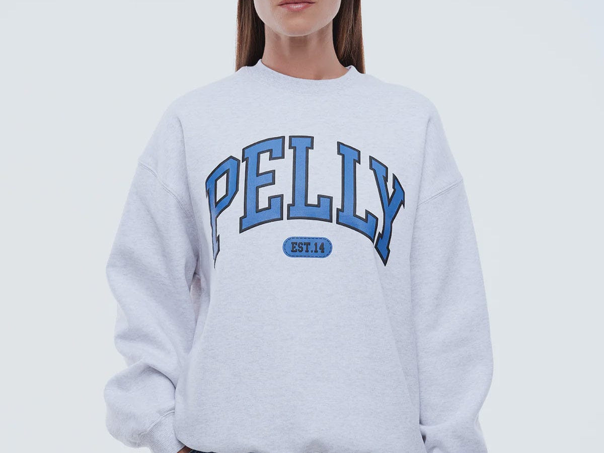 Ena Pelly Sweaters Pelly Collegiate Sweatshirt - White Marle