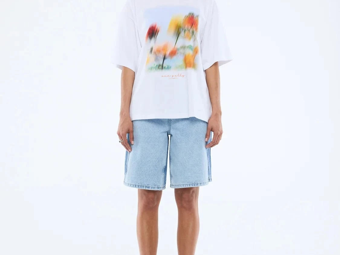 Ena Pelly Tees Blurred Daisy Frame - Vintage White