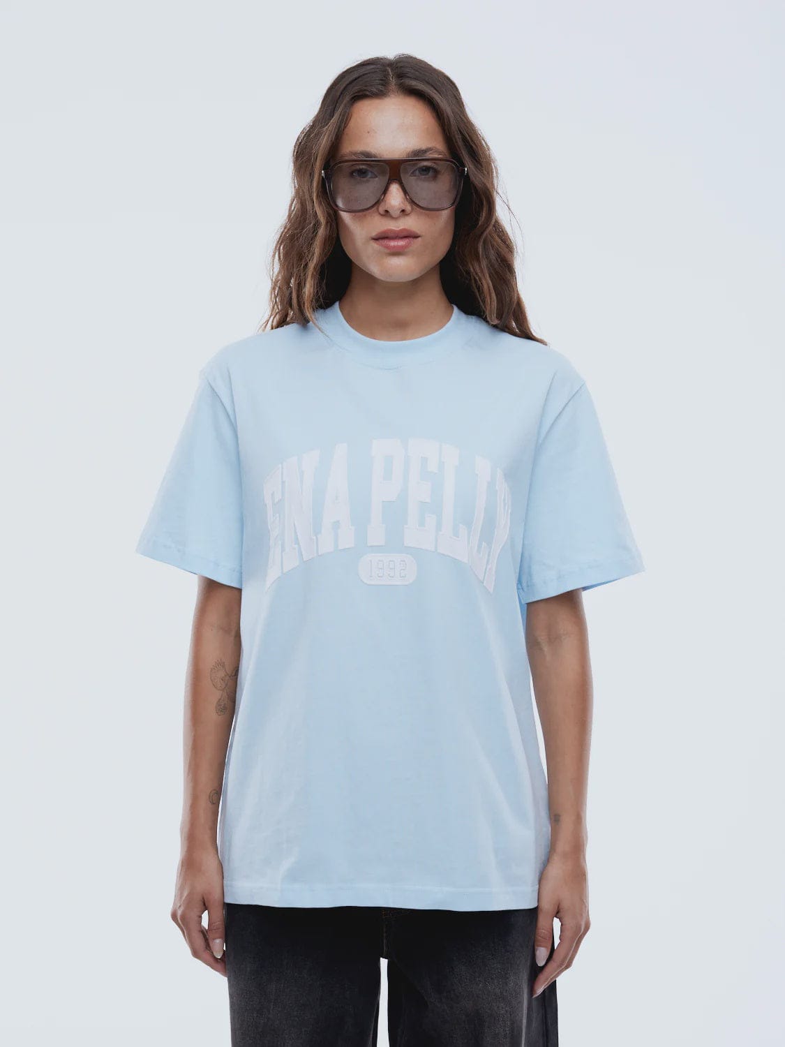 Ena Pelly Tees Collegiate Tee - Light Blue