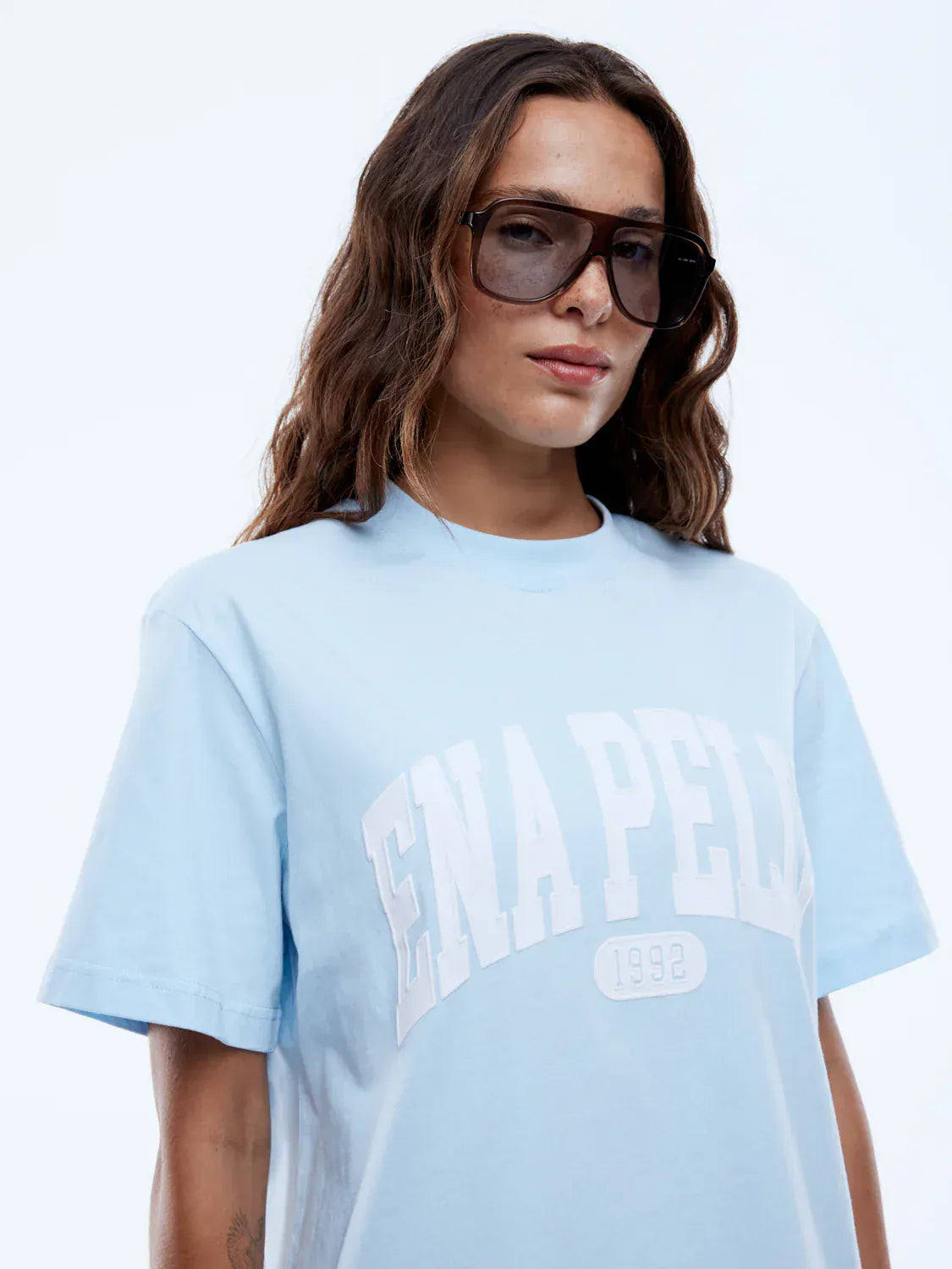 Ena Pelly Tees Collegiate Tee - Light Blue