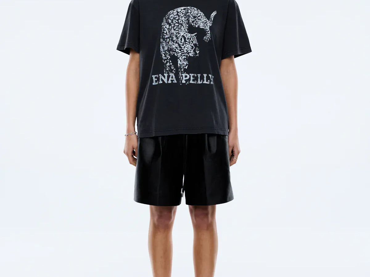 Ena Pelly Tees Crawling Leopard Tee - Vintage Black