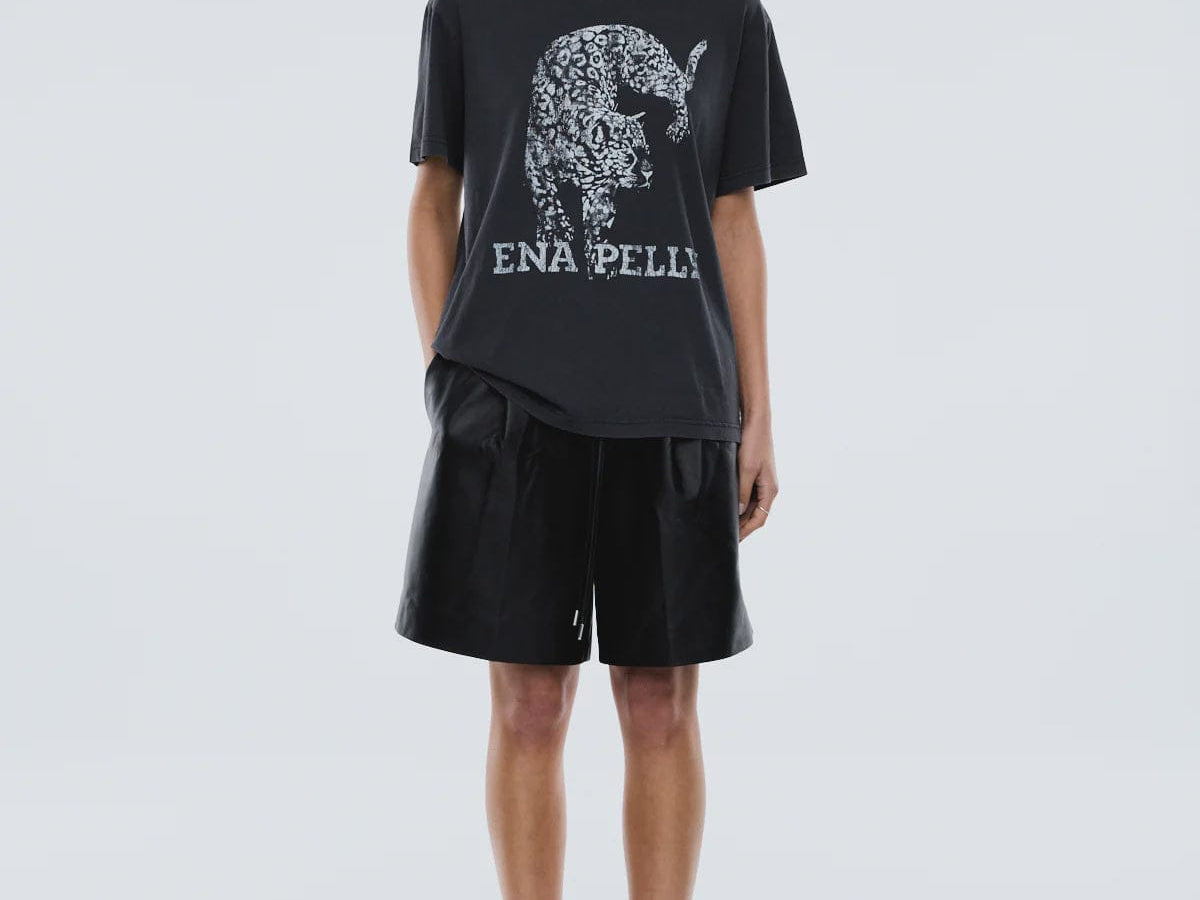 Ena Pelly Tees Crawling Leopard Tee - Vintage Black