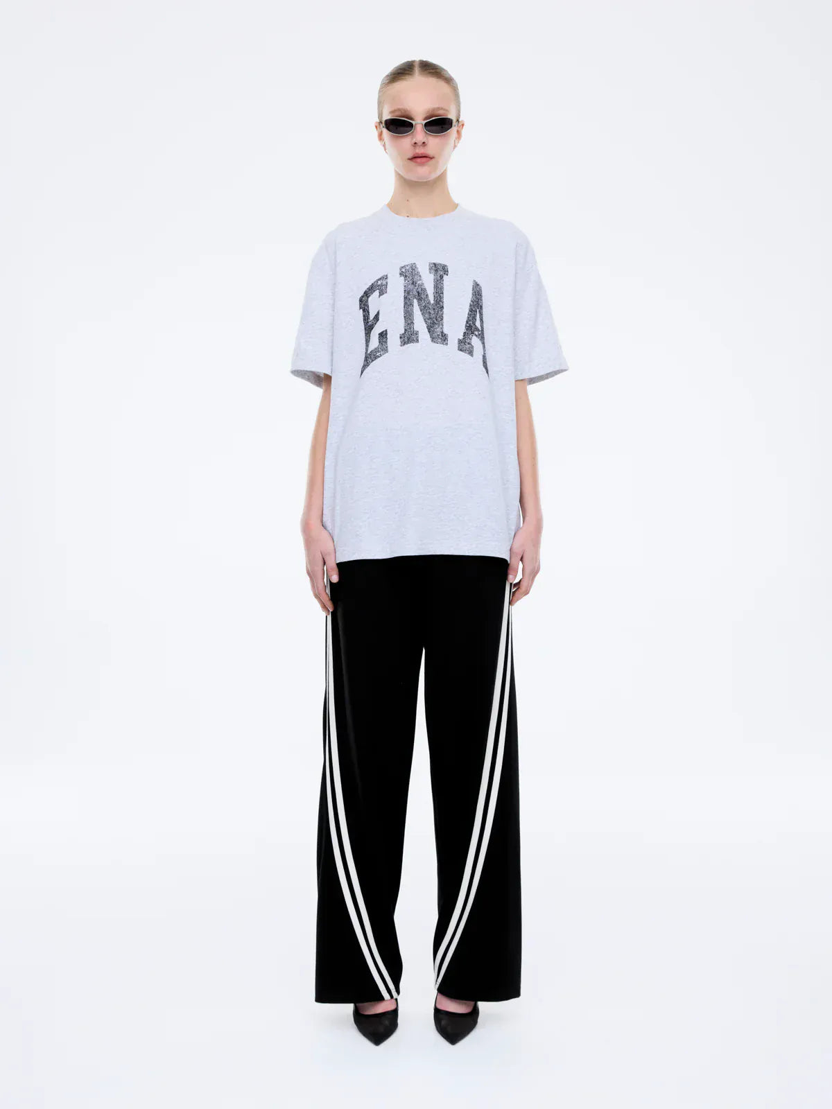 Ena Pelly Tees Ena Pelly | Jessie Oversized Tee College - Mid Grey Marle