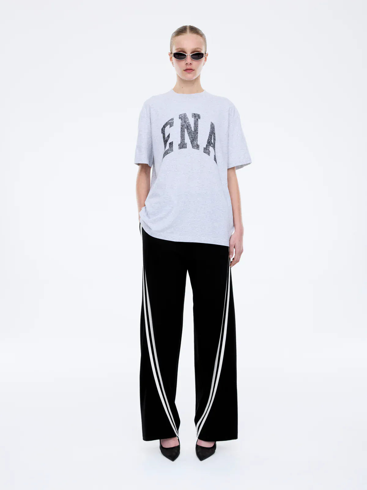 Ena Pelly Tees Ena Pelly | Jessie Oversized Tee College - Mid Grey Marle