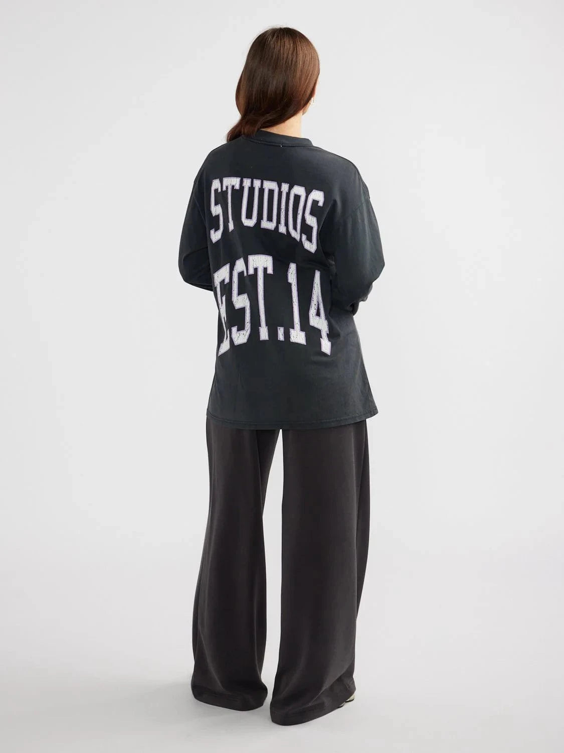 Ena Pelly Tees Ena Pelly | Vintage Collegiate L/S Tee - Vintage Black/Lavender
