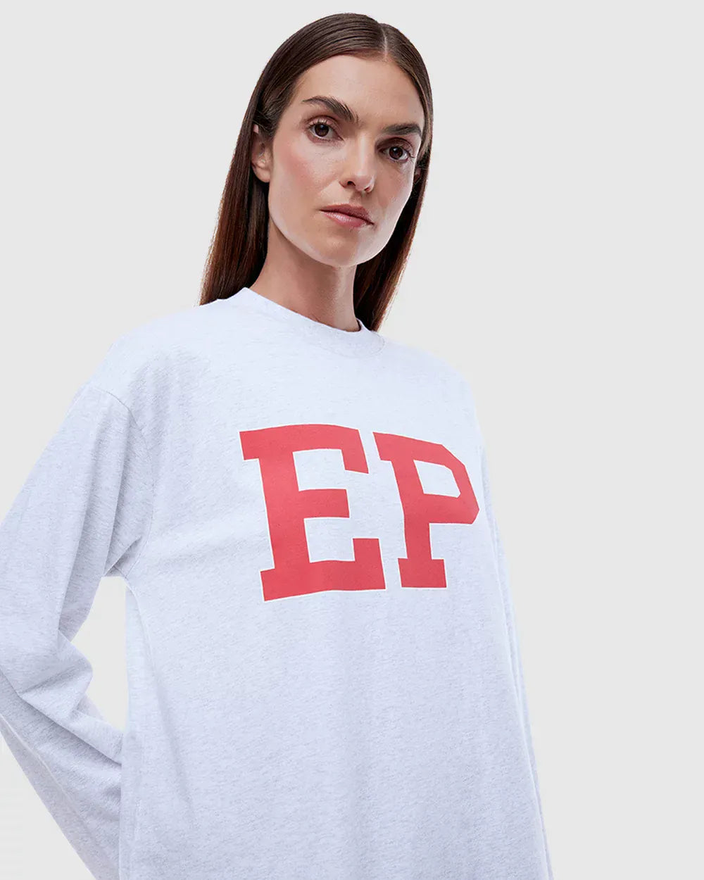 Ena Pelly Tees EP Long Sleeve Tee - White Marle