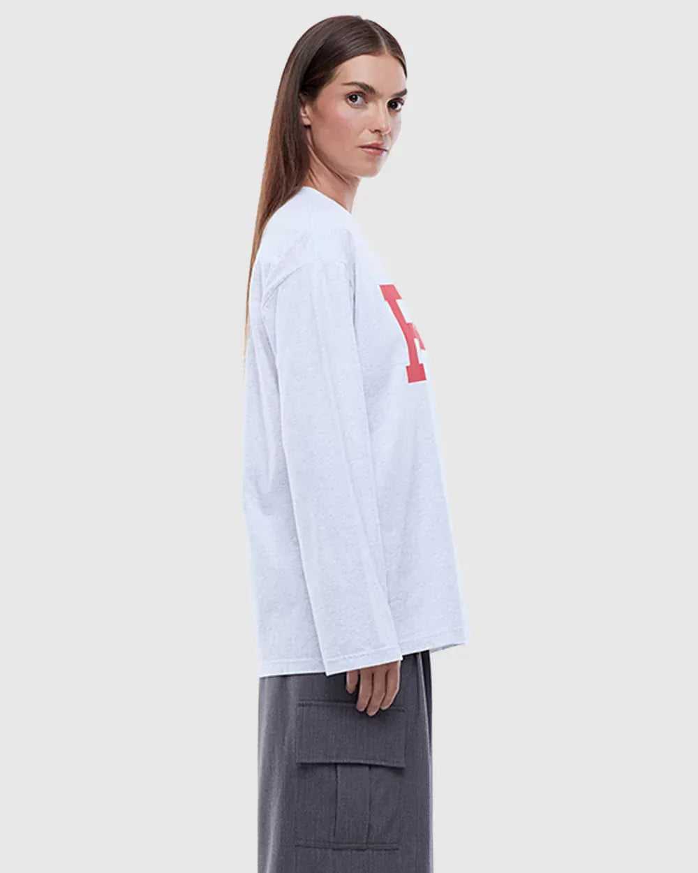 Ena Pelly Tees EP Long Sleeve Tee - White Marle