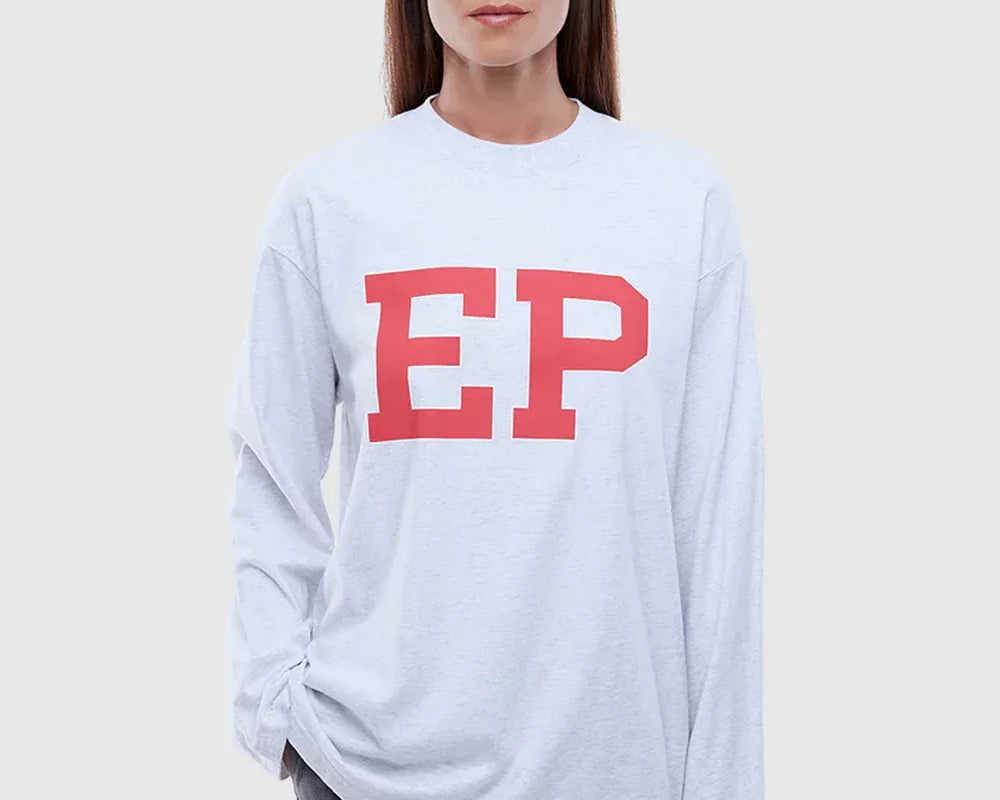 Ena Pelly Tees EP Long Sleeve Tee - White Marle