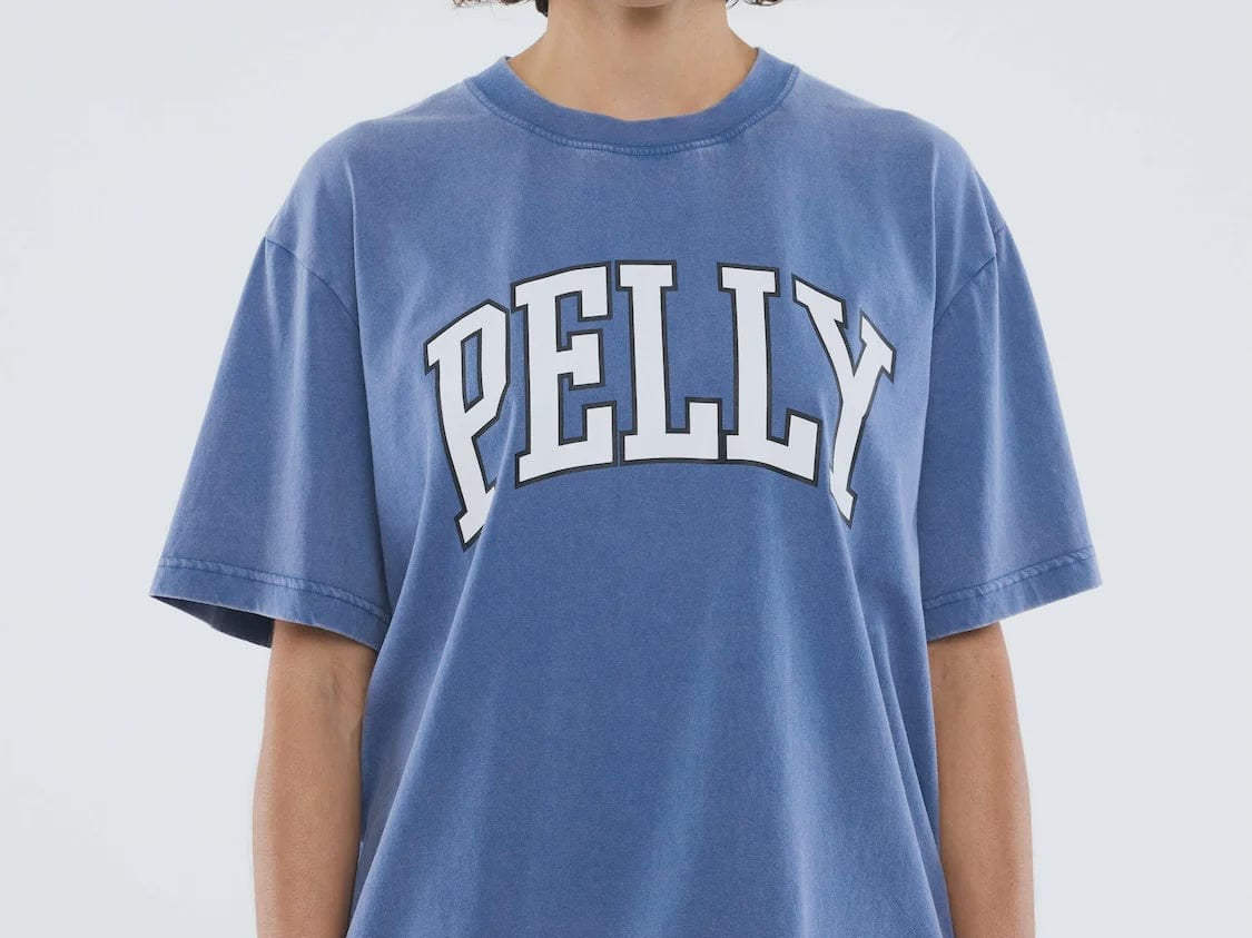 Ena Pelly Tees Jessie Oversized Tee Varsity - Indigo Wash