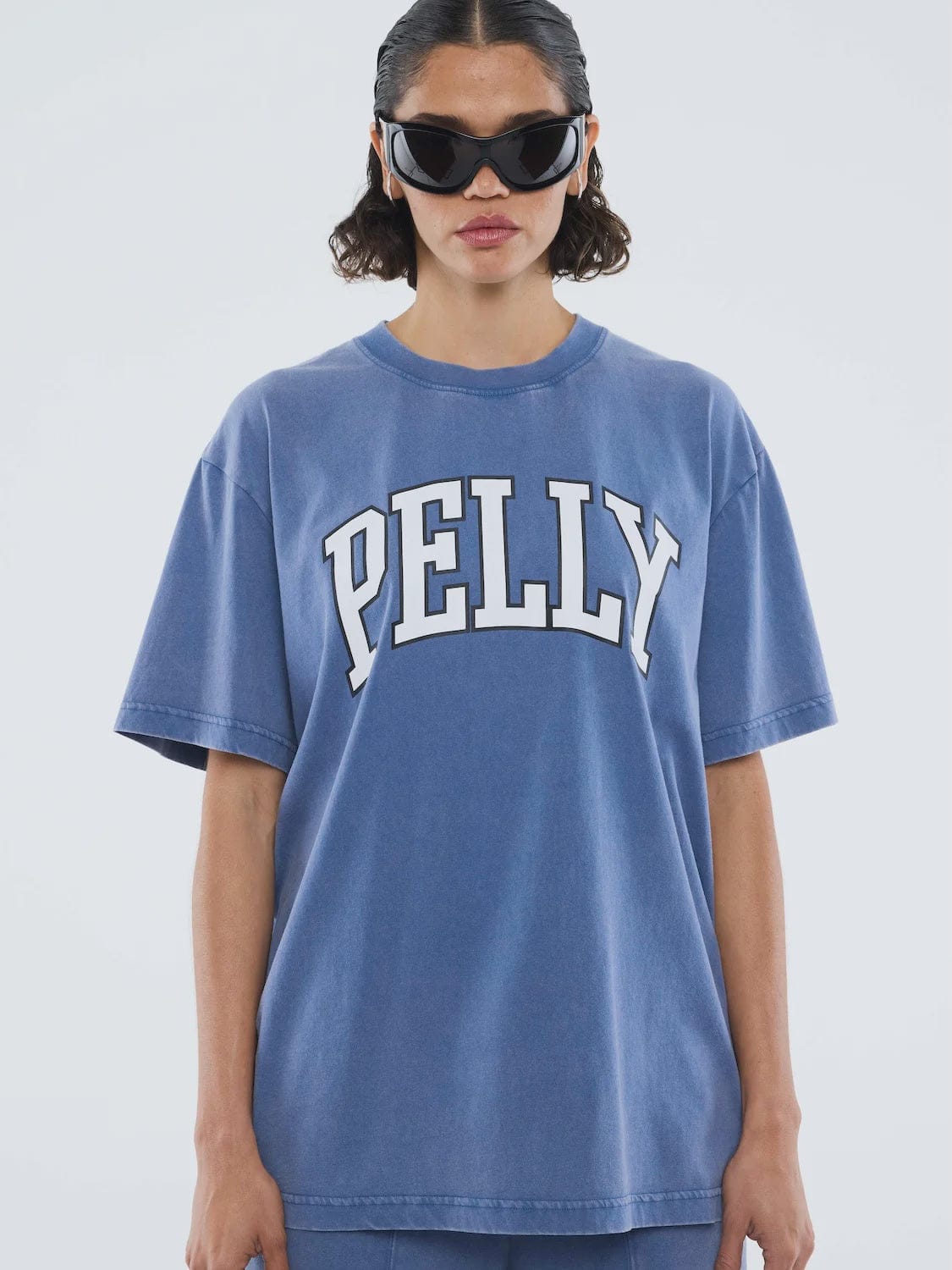Ena Pelly Tees Jessie Oversized Tee Varsity - Indigo Wash