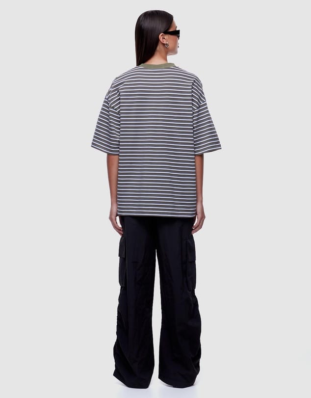 Ena Pelly Tees Maeve Relaxed Tee - Green Stripe